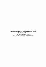 Truth, Knowledge, And Modality (Philosophical Papers of Georg Henrik Von Wright, Vol 3)