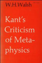 Kant's Criticism of Metaphysics