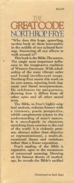 The great code : the Bible and literature