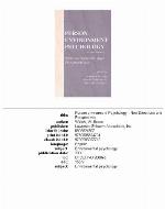 Person-Environment Psychology
