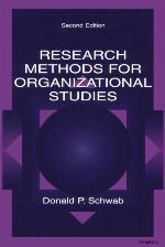 Research Methods for Organizational Studies