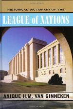 Historical Dictionary of the League of Nations