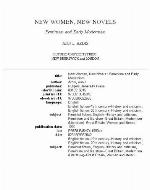 New Women, New Novels