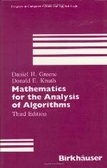 Mathematics for the Analysis of Algorithms (Progress in Computer Science and Applied Logic)