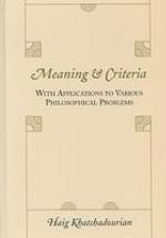 Meaning &amp; Criteria