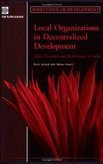 Local organizations in decentralized development : their functions and performance in India