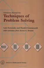 Solutions Manual for Techniques of Problem Solving