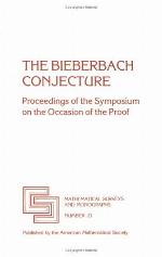 The Bieberbach Conjecture