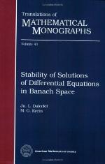 Stability of Solutions of Differential Equations in Banach Space