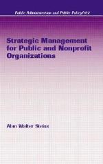 Strategic Management for Public and Nonprofit Organizations