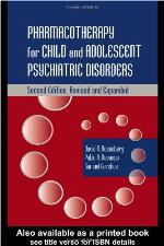 Pharmacotherapy for Child and Adolescent Psychiatric Disorders