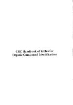 Handbook Of Tables For Organic Compound Identification