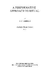 A Performative approach to ritual