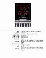 Political Thought and the American Judiciary