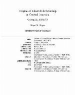 Origins of Liberal Dictatorship in Central America