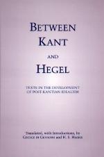 Between Kant and Hegel
