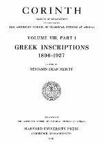 Greek Inscriptions, 1896-1927
