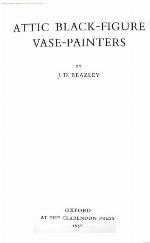 Attic Black Figure Vase-Painters