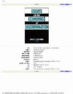 Essays On The Economics Of Discrimination