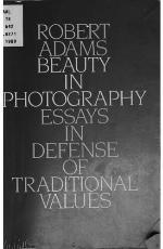 Robert Adams: Beauty in Photography: Essays in Defense of Traditional Values