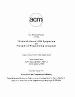 Thirteenth Annual Symposium on Principles of Programming Languages