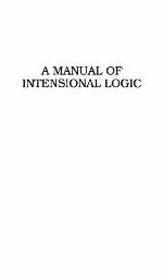 A Manual of Intensional Logic