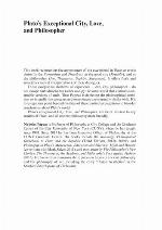 Plato's exceptional city, love, and philosopher