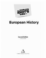 The Complete Idiot's Guide to European History