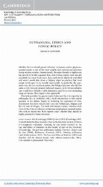 Euthanasia, Ethics and Public Policy