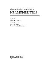 The Cambridge Companion to Hermeneutics