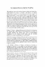 Environmental Histories of the First World War