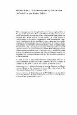 Decolonization, Self-Determination, and the Rise of Global Human Rights Politics