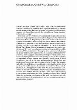 Global Capitalism, Global War, Global Crisis