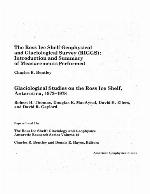 The Ross Ice Shelf : glaciology and geophysics