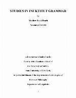 Studies in Inuktitut Grammar [thesis]
