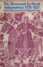 The Movement for Greek Independence 1770–1821: A collection of documents