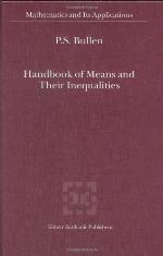 Handbook of Means and Their Inequalities