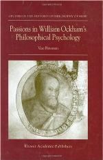 Passions in William Ockham's Philosophical Psychology