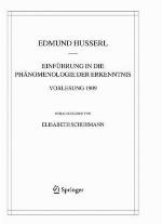 Einführung in die Phänomenologie der Erkenntnis. Vorlesung 1909