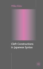 Cleft Constructions in Japanese Syntax