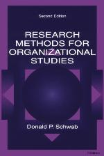 Research Methods for Organizational Studies.