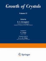 Growth of Crystals : Volume 13