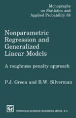 Nonparametric regression and generalized linear models : a roughness penalty approach