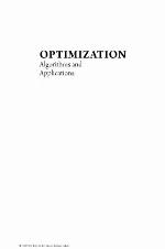 Optimization : algorithms and applications