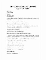 Development and Global Governance