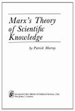 Marx's Theory of Scientific Knowledge