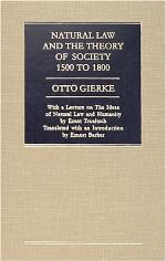 Natural Law and the Theory of Society 1500 to 1800