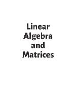 Linear Algebra and Matrices