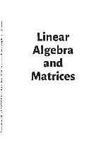 Linear Algebra and Matrices