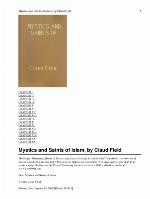 Mystics and Saints of Islam
